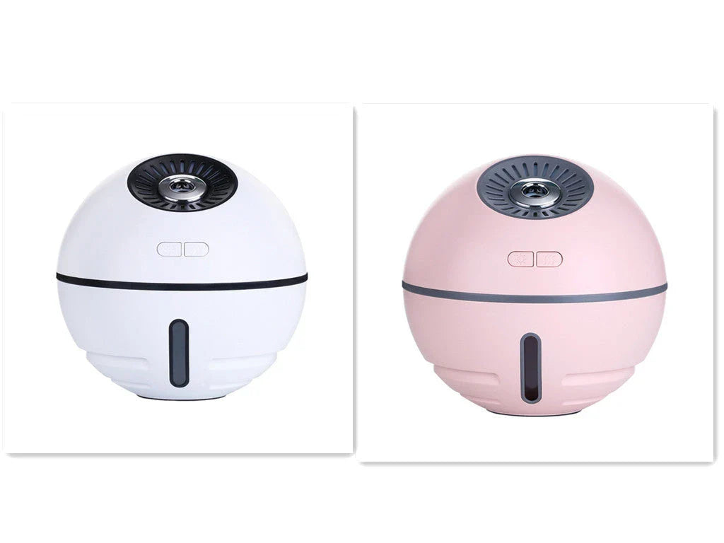Cordless humidifier with rechargeable battery, LED lighting, and compact design for home or office use