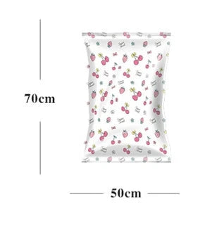 Versatile vacuum compression bags for storing quilts, clothes, and plush toys, reducing volume by up to 80% to maximise storage space.