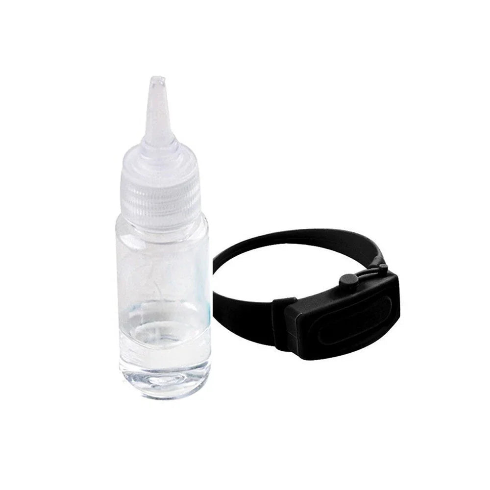 Premium wearable hand sanitiser dispenser bracelet in various colours, made with durable silicone TPU material