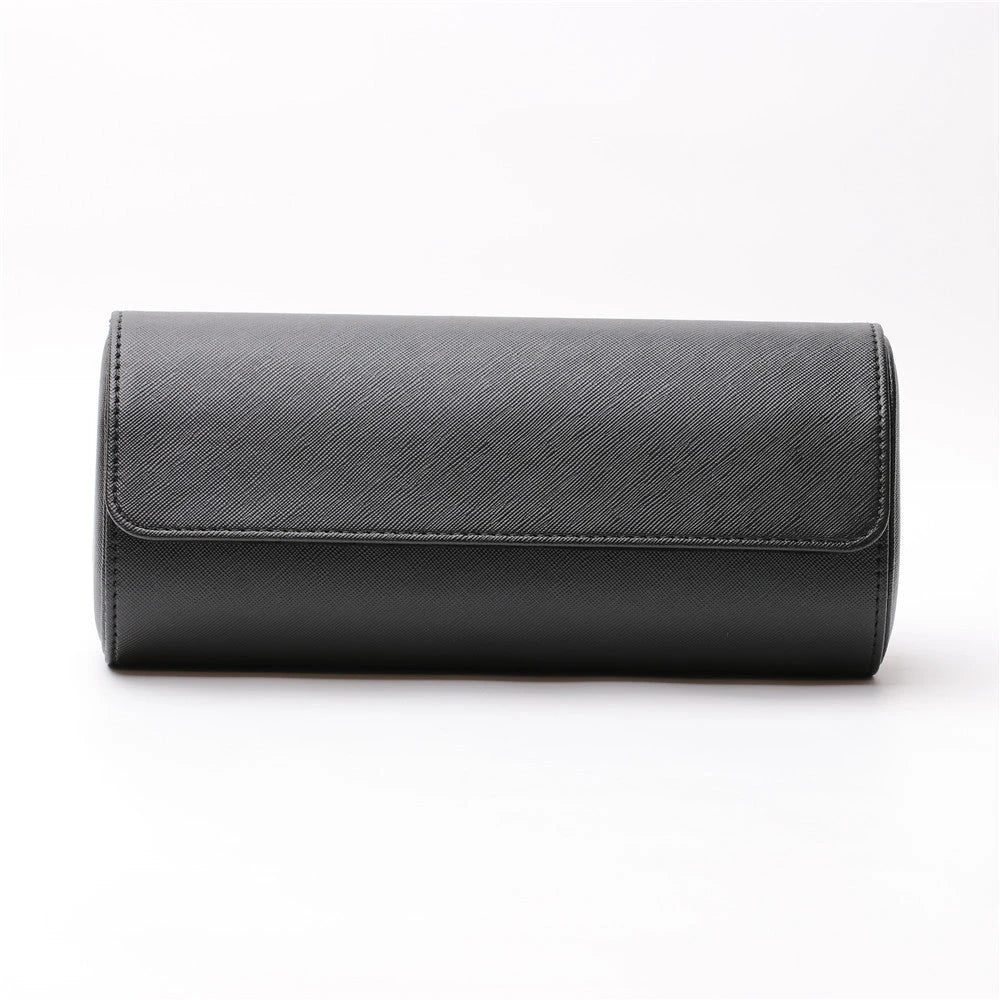 Premium British-made PU leather watch storage case with three dedicated slots to neatly organise and protect your watch collection
