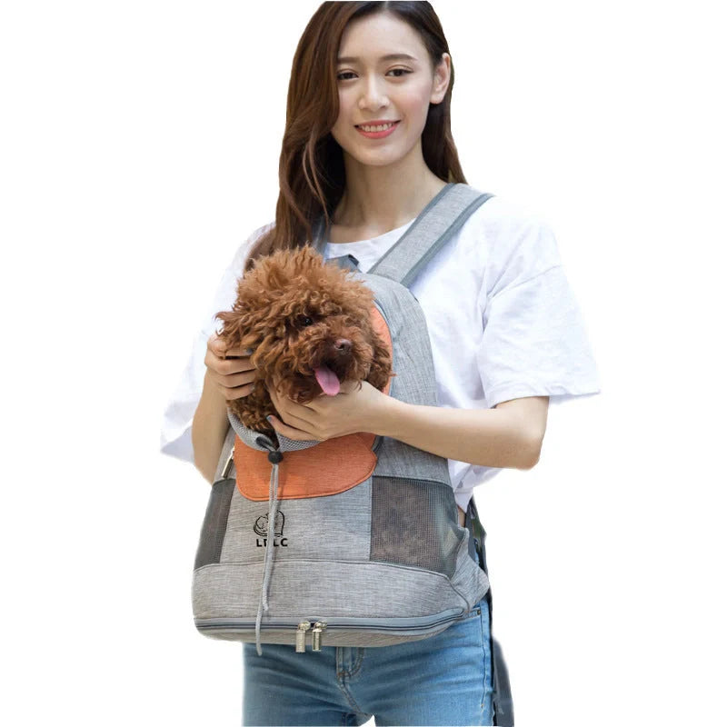 Portable breathable dog cat backpack in green, blue, or orange