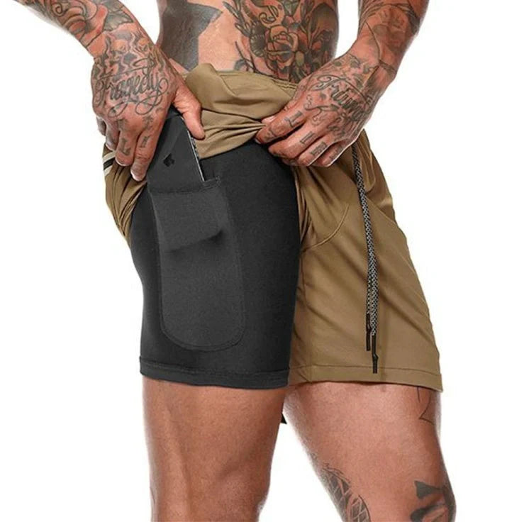 Premium breathable compression shorts with side pockets for enhanced comfort and performance during workouts