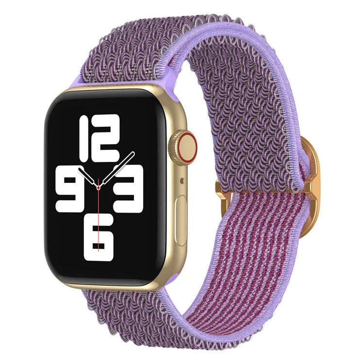 Stylish woven polyester Apple Watch strap with adjustable design and quick-drying properties