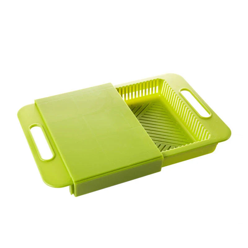 Premium 3-in-1 Cutting Board with Integrated Strainer - Durable PP Material, Multifunctional Design, Ergonomic Handles