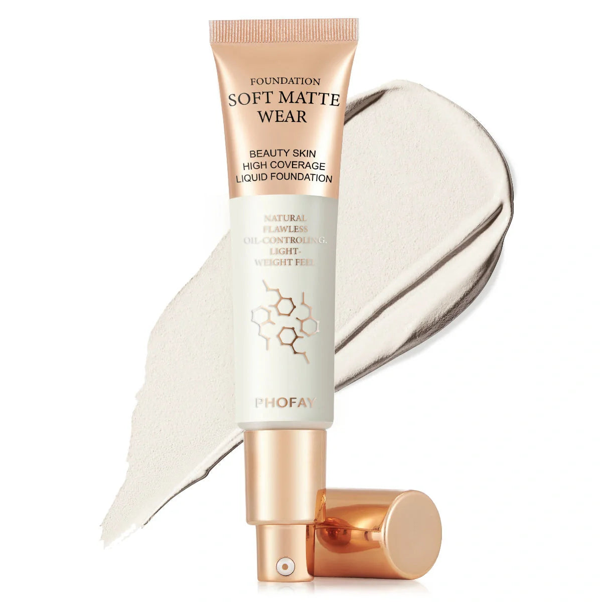 PHOFAY Full Coverage Foundation in various shades, 30ml oil-controlling formula