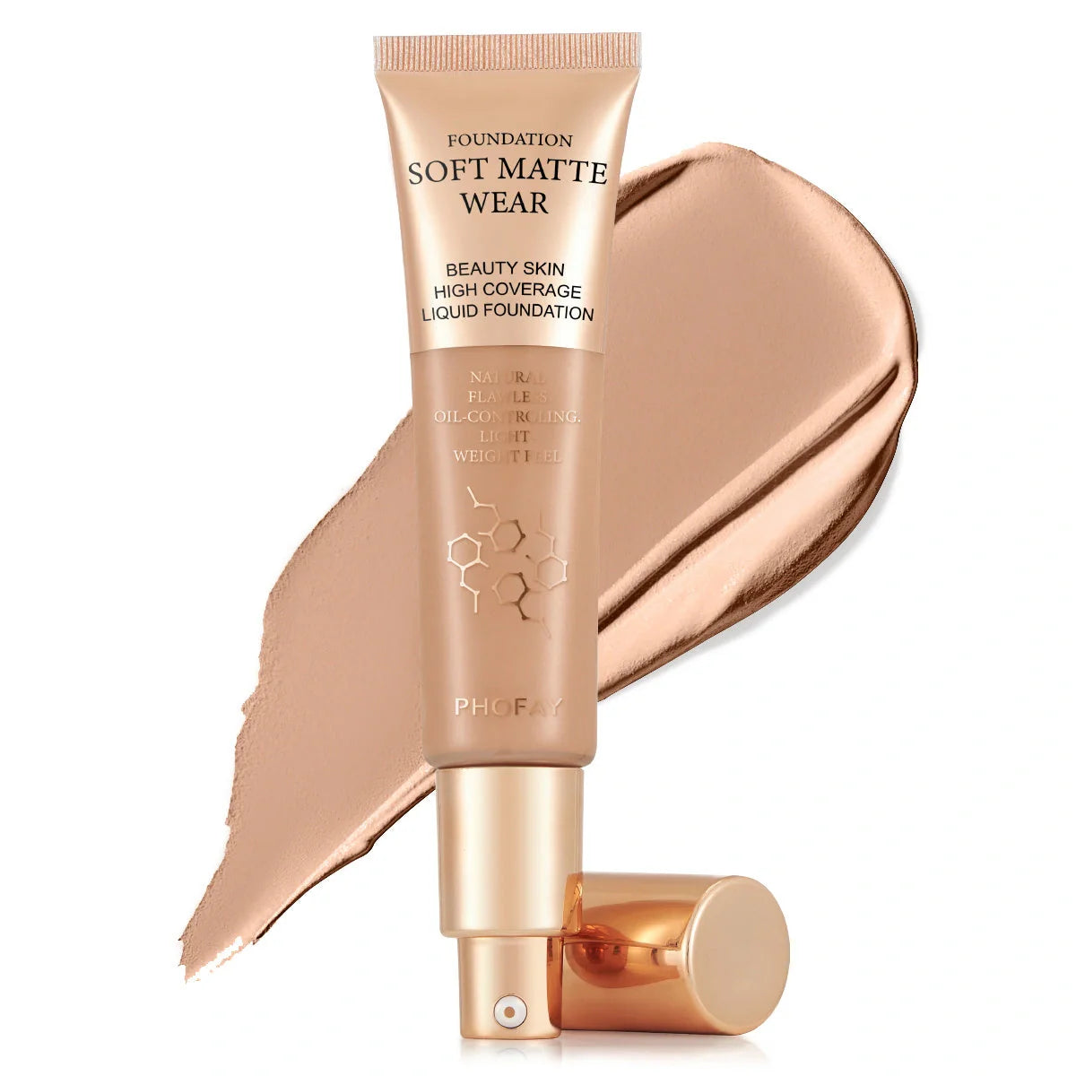 PHOFAY Full Coverage Foundation in various shades, 30ml oil-controlling formula