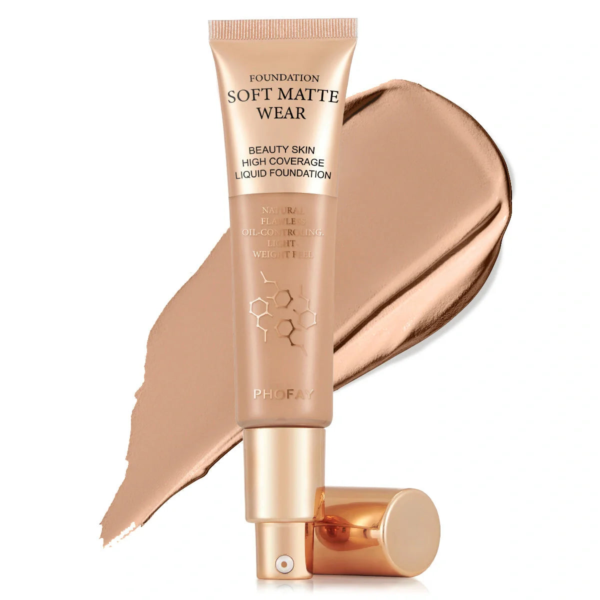 PHOFAY Full Coverage Foundation in various shades, 30ml oil-controlling formula