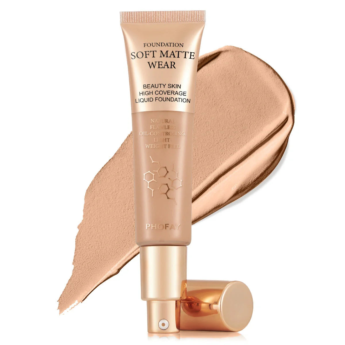 PHOFAY Full Coverage Foundation in various shades, 30ml oil-controlling formula