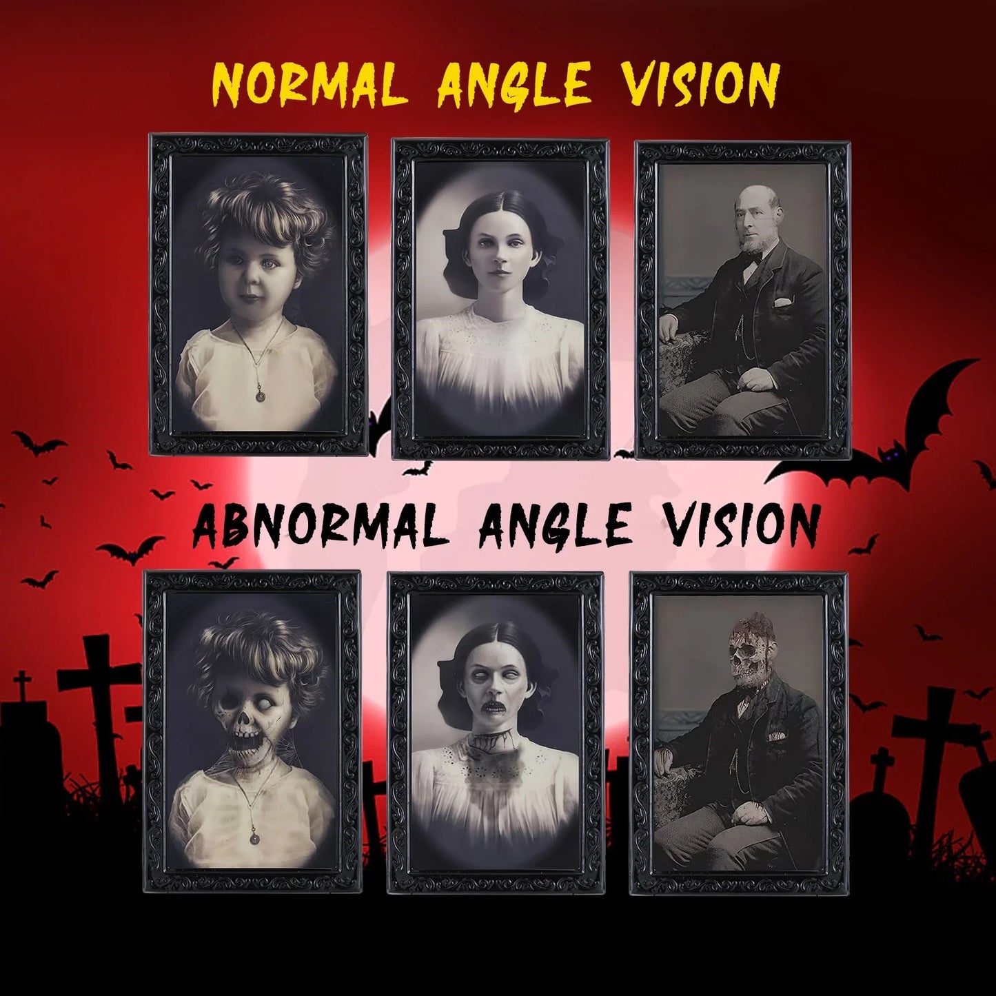 Haunting 3D Changing Face Portrait - Spooky Halloween Decoration with Ghostly Figure