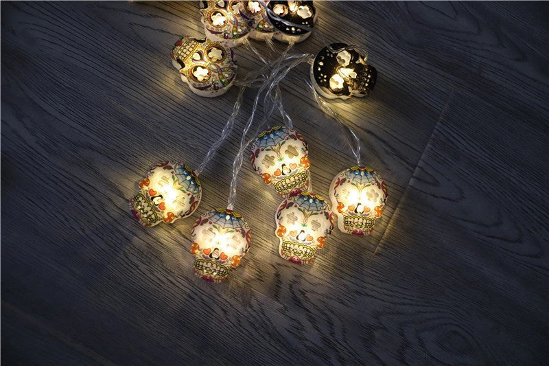 Halloween Skull LED Light String - Spooktacular Lights for Haunting Ambience