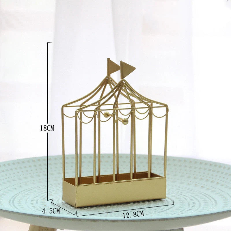 Nordic style iron mosquito coil holder in birdcage design for indoor use