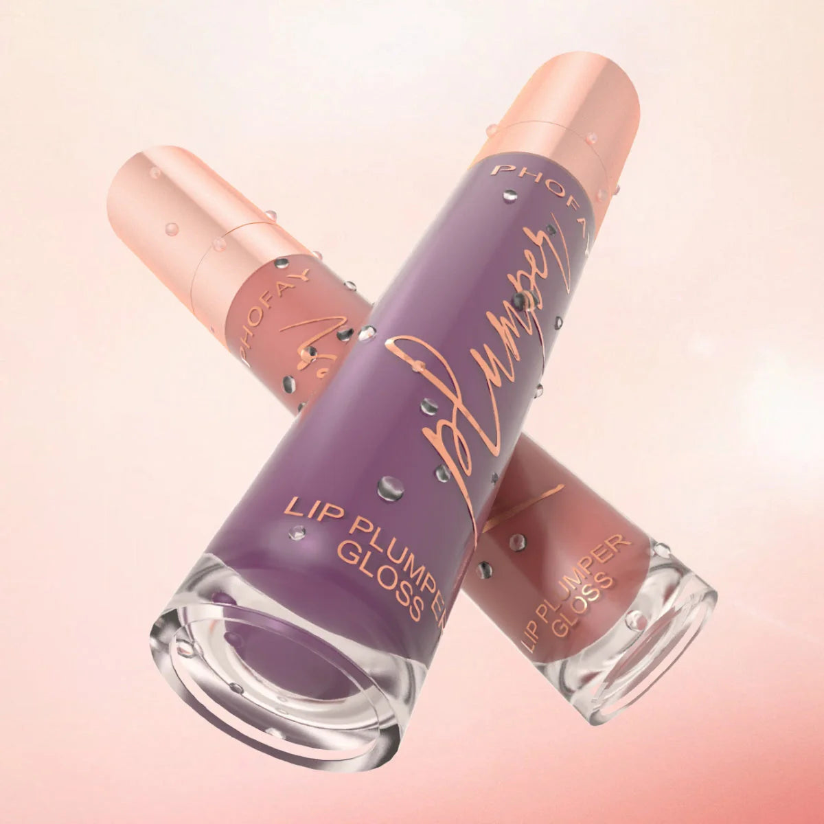 PHOFAY Shiny Lip Plumper Gloss - Volumising Lip Enhancer with Glossy, Radiant Finish