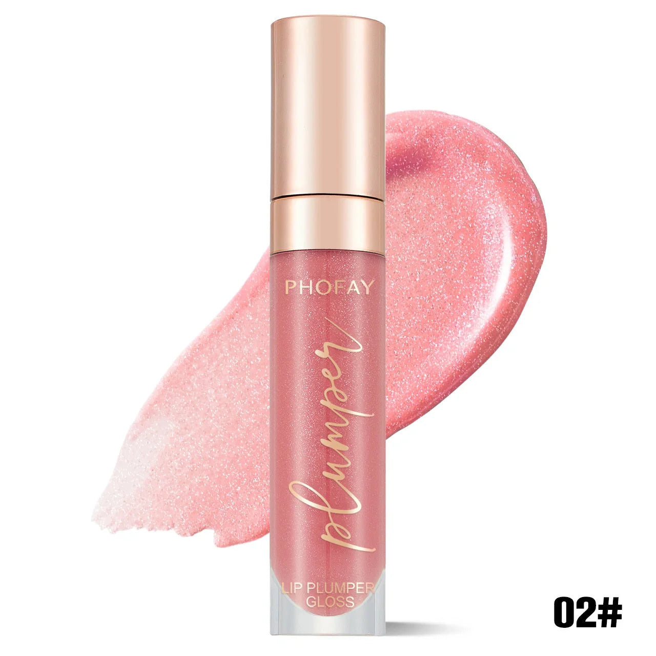 PHOFAY Shiny Lip Plumper Gloss - Volumising Lip Enhancer with Glossy, Radiant Finish