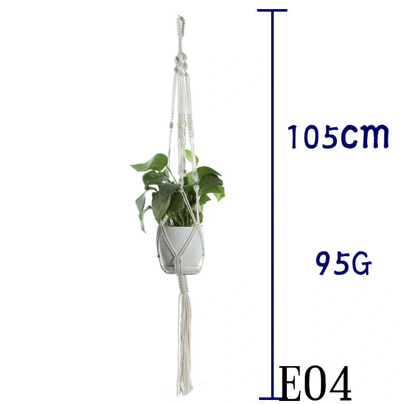 Stylish hanging cotton rope plant holder for indoor and outdoor decoration