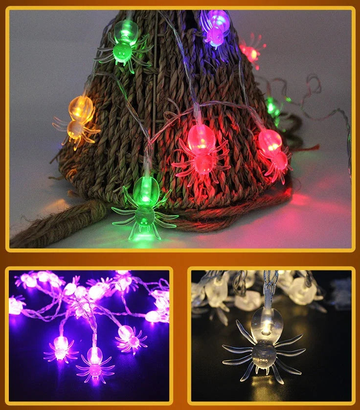 Spooktacular Halloween string lights with pumpkins, ghosts, and other festive decorations