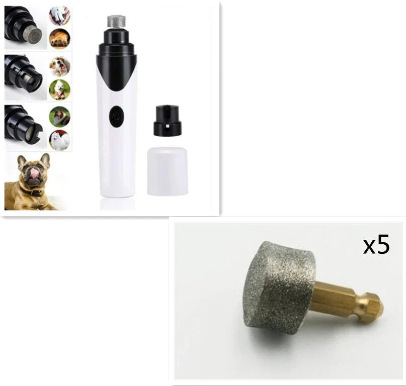 Electric pet nail grinder with low vibration and noise for stress-free grooming of cats, dogs, and other small animals