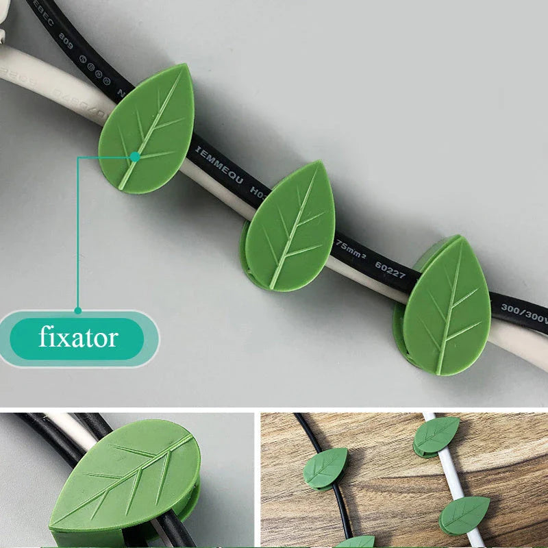 Versatile leaf-shaped plant clips in green, designed to provide discreet and effective support for climbing vines and potted plants