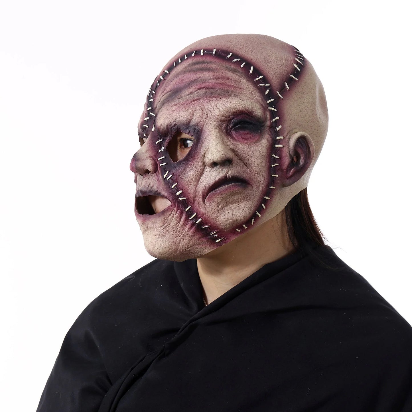 Halloween Three-sided Grimace Horror Mask for cosplay and parties