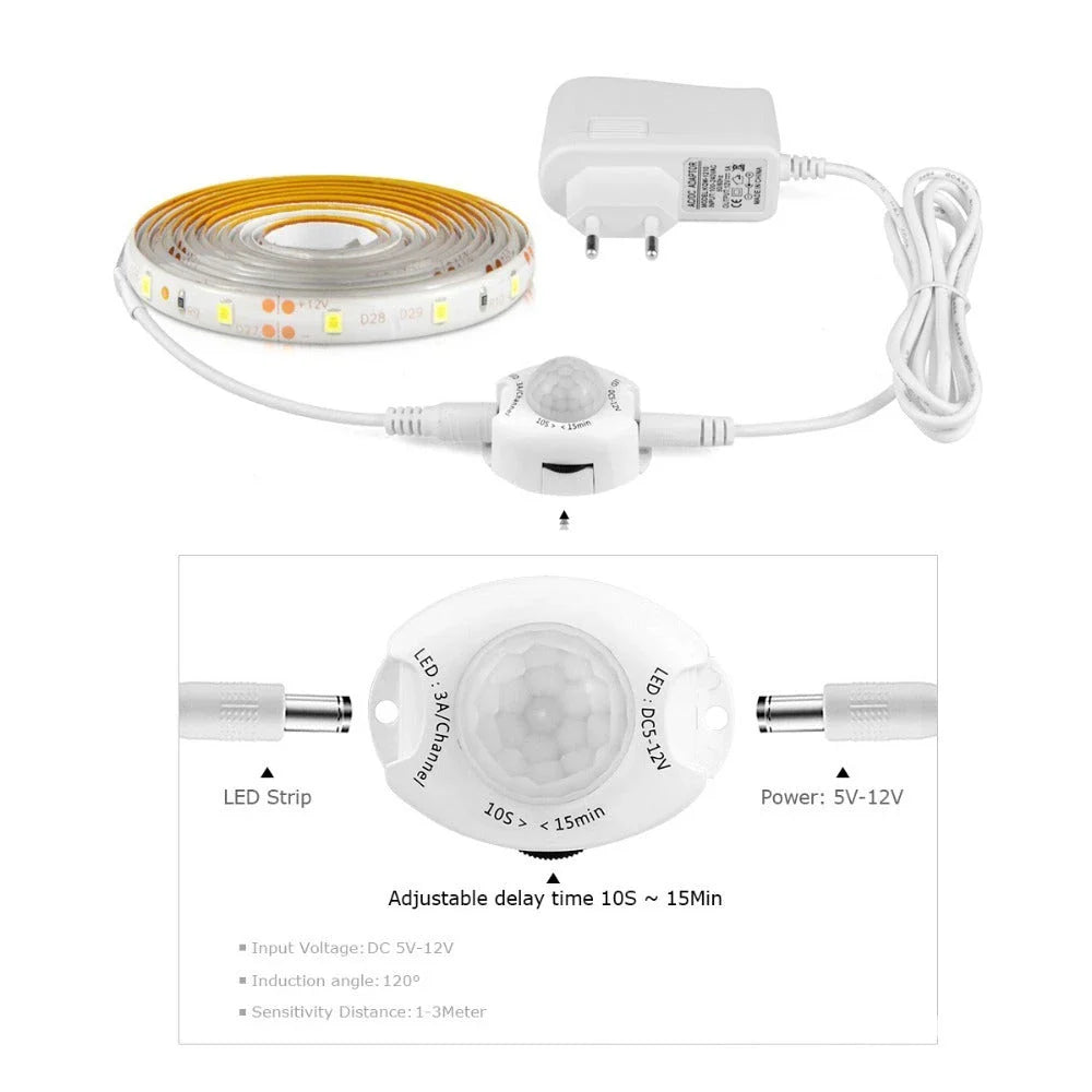 Automated Smart LED Light Strip with Motion Sensor - Customizable Lighting for Your Home