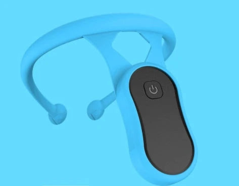 A smart neckband device with silicone construction designed to monitor posture and provide vibration alerts for improved ergonomics and well-being.