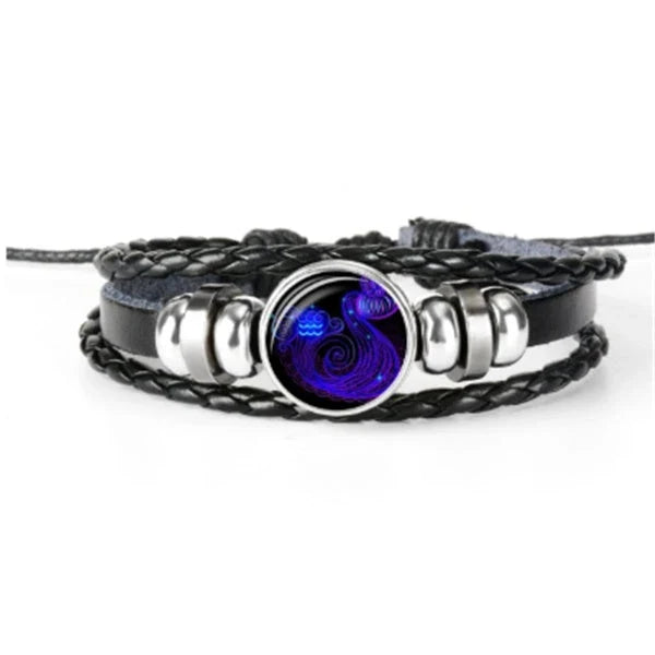 Zodiac Constellation Bracelet with Braided Design for Men, Women, and Kids in Various Colors