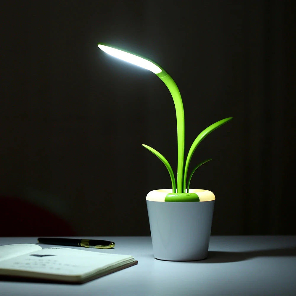 Stylish USB-Powered LED Desk Lamp with Adjustable Brightness, Night Light Mode, and Cordless Design for Home or Office Use