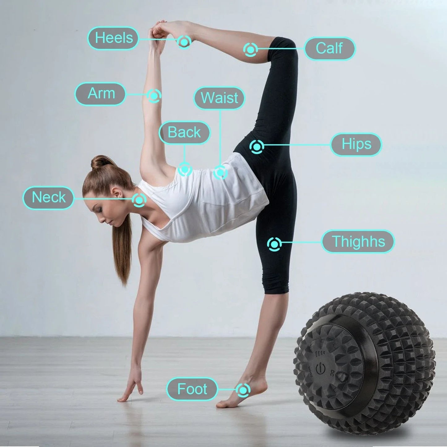 Premium vibrating massage ball with 4 adjustable vibration modes for muscle relaxation and recovery