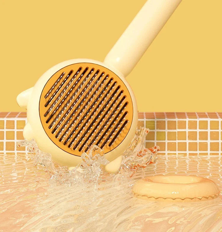 Premium pet grooming comb with massage bristles for a healthy, shiny coat