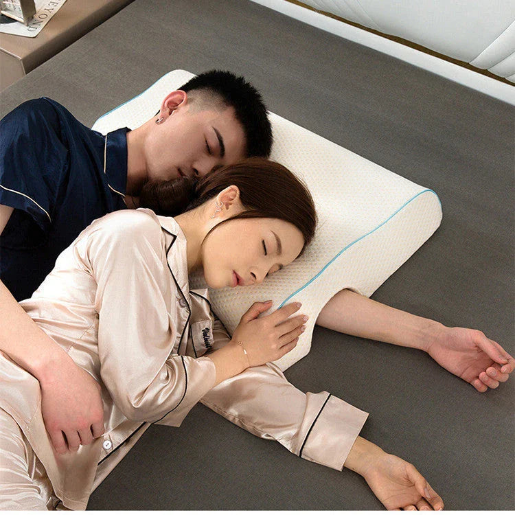 Luxurious Couple Pillow with Slow-Rebound Memory Foam, Ergonomic Design, and Customisable Options for Optimal Sleep Comfort