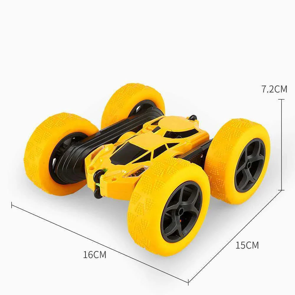 Control Off-Road Double-Sided 360-Degree Flip Stunt Tumbler Charging Racing Car in green colour with cool LED lights and remote control