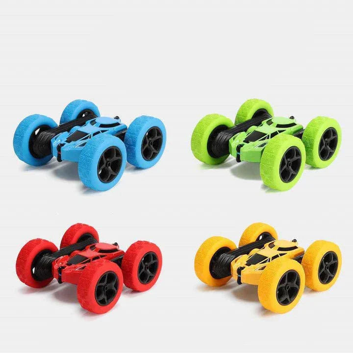 Control Off-Road Double-Sided 360-Degree Flip Stunt Tumbler Charging Racing Car in green colour with cool LED lights and remote control