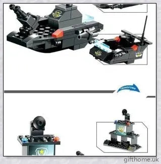 8-in-1 Building Block Set with Robot, Aircraft, Car, Police, and SWAT Transformations