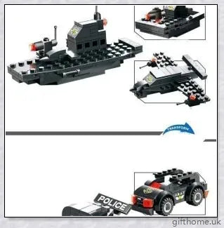 8-in-1 Building Block Set with Robot, Aircraft, Car, Police, and SWAT Transformations