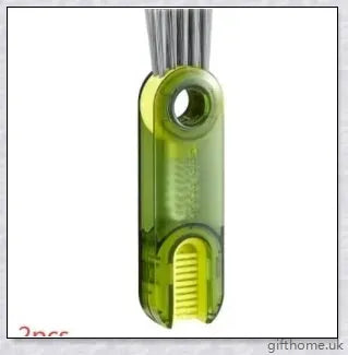 A 3-in-1 cleaning brush set with a spiral brush, bevel corner brush, and sponge for thoroughly cleaning bottles, cups, and hard-to-reach areas