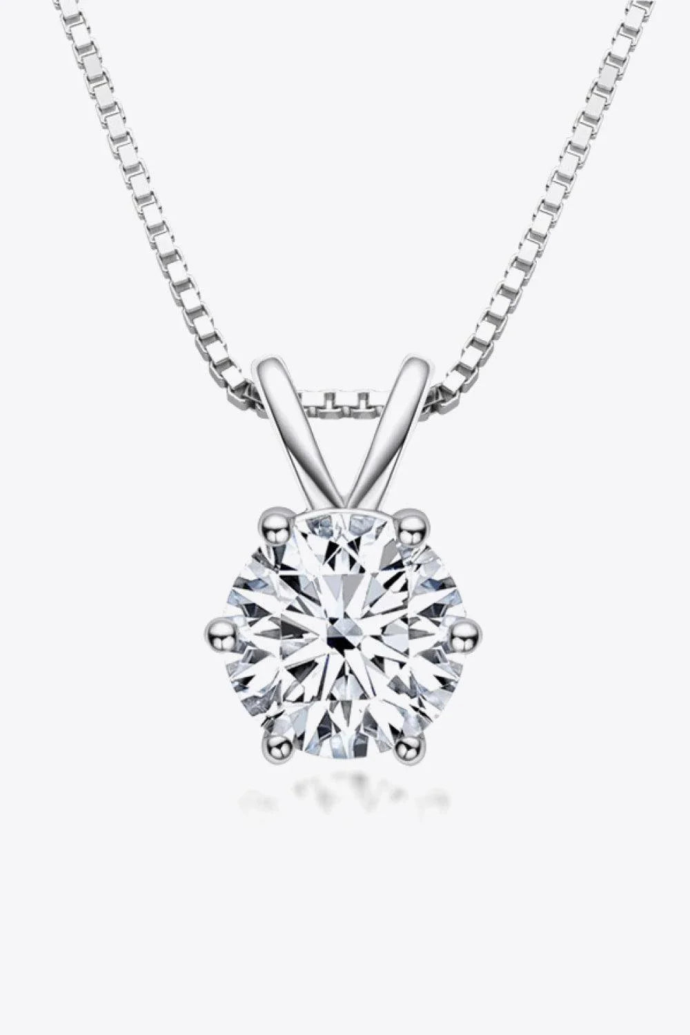 925 Sterling Silver 1 Carat Moissanite Pendant Necklace with a modern, minimalist design