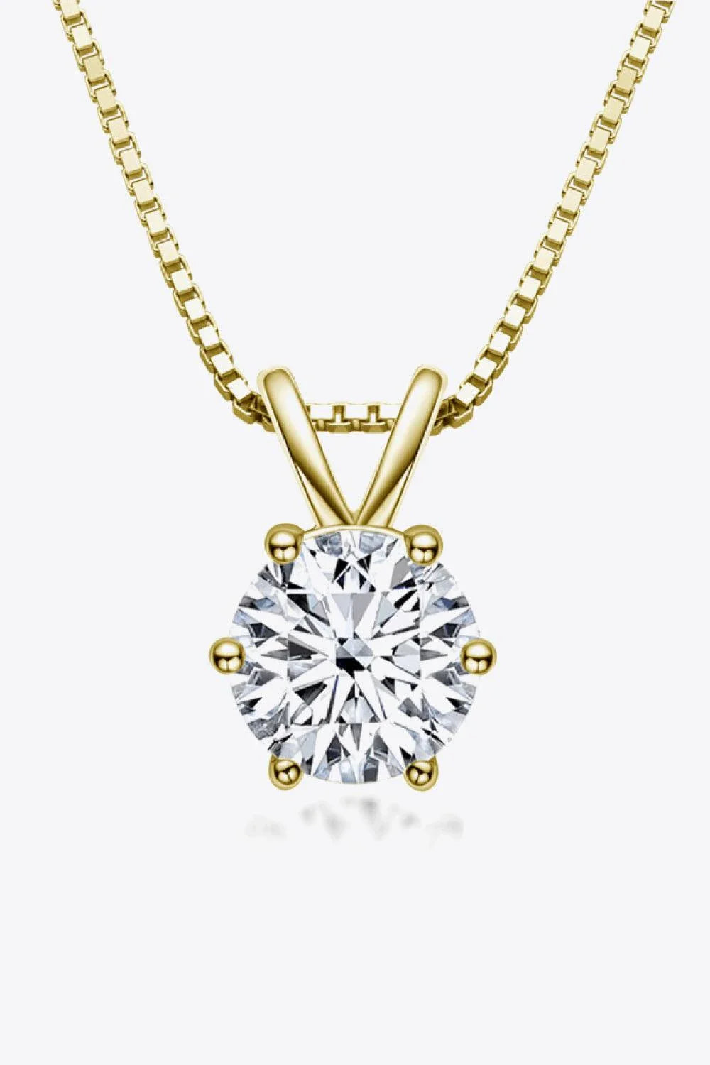 925 Sterling Silver 1 Carat Moissanite Pendant Necklace with a modern, minimalist design