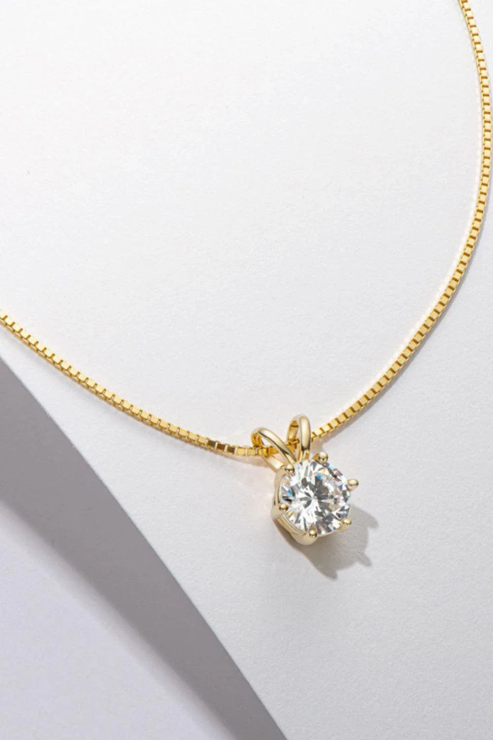 925 Sterling Silver 1 Carat Moissanite Pendant Necklace with a modern, minimalist design