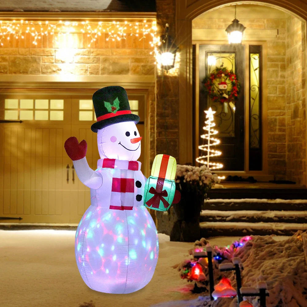 Festive LED Christmas Decor Set with Glowing Santa, Christmas Tree, and Snowman Inflatables
