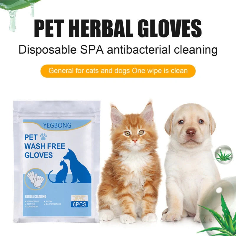 Disposable pet gloves in aluminium foil, pack of 6, for hygienic pet care