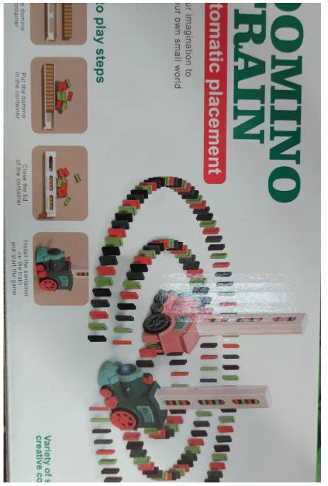 Automatic Domino Train Toy - Motorized Building Set for Kids with Vibrant Colors and Sturdy Construction