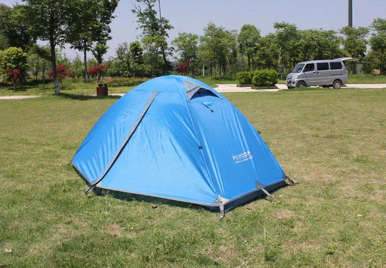 Premium double-layered waterproof camping tent with Oxford cloth exterior and aluminium alloy frame for all-weather outdoor adventures