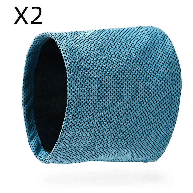 Blue instant cooling pet bandana for dogs, perfect for summer heatstroke prevention