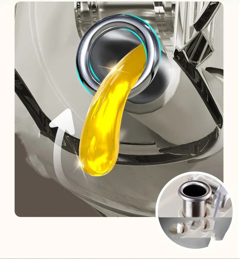 Versatile 2-in-1 Oil Sprayer Bottle with automatic opening, dual pouring and spraying modes, and easy cleaning design