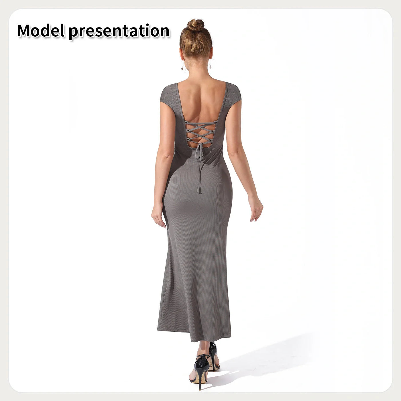 Elegant black dress with a timeless, figure-flattering silhouette made from premium British-sourced fabrics