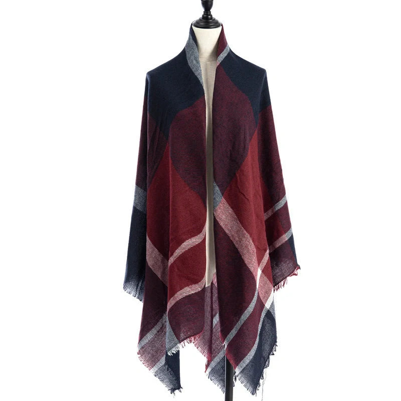 Luxury plus-sized double-sided cashmere-like scarf shawl in various colors