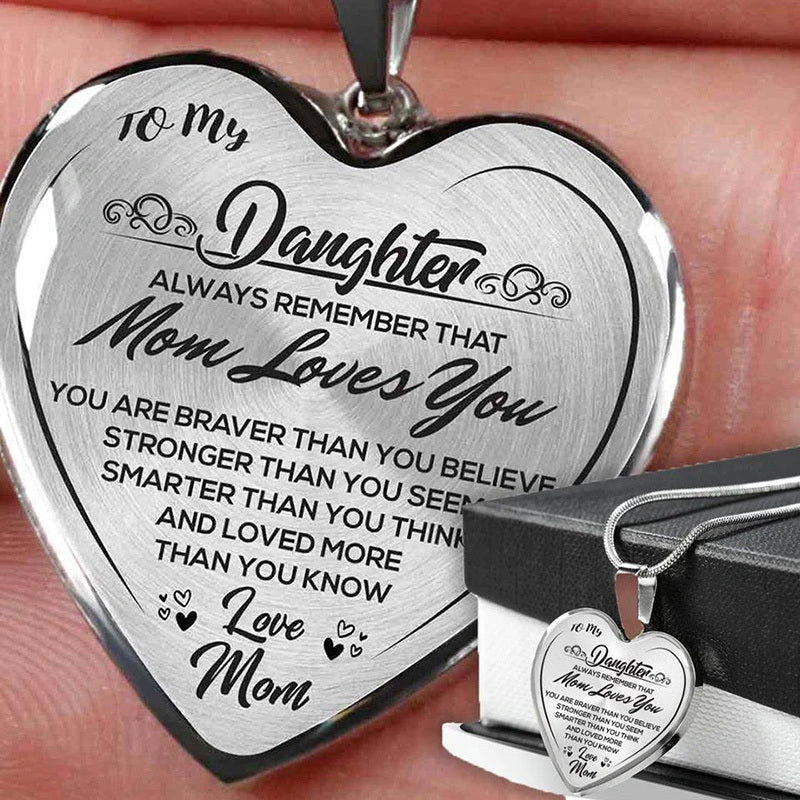 GiftHomen UK Heart Epoxy Necklace for Daughters with Adjustable Snake Chain