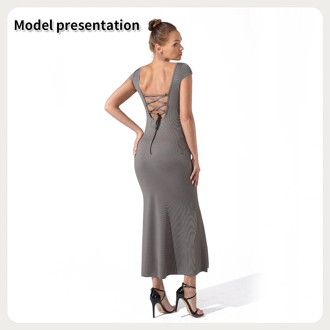 Elegant black dress with a timeless, figure-flattering silhouette made from premium British-sourced fabrics