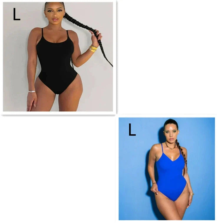 Stylish backless one-piece swimsuit in various vibrant colors for curvy women