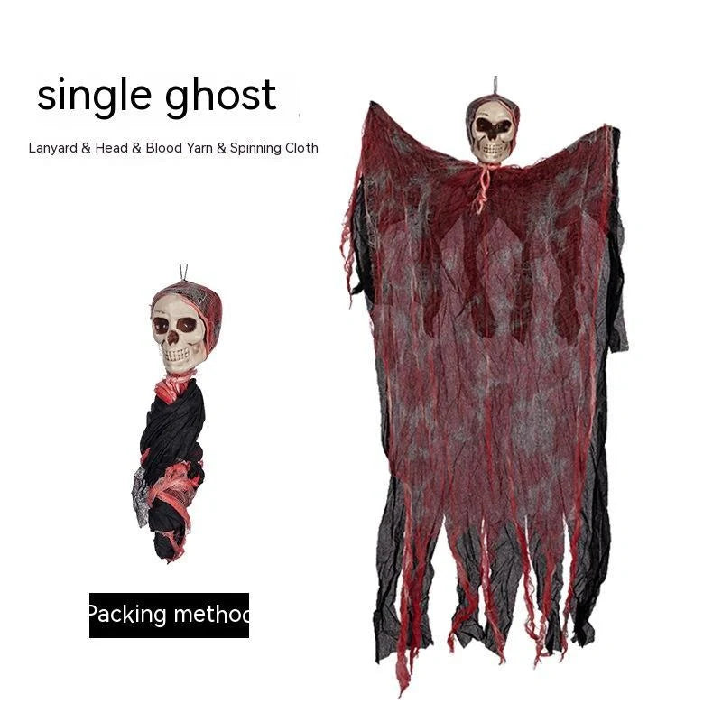 Halloween hanging ghost pendant with dyed blood effect for spooky decorations