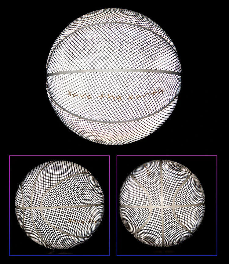 Luminous glow-in-the-dark basketball with reflective design for night games and outdoor activities